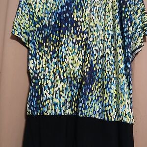 Signature Studio Blue and Yellow Patterned Blouse
